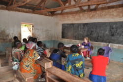 Adrienne Strong conducting field work in Tanzania